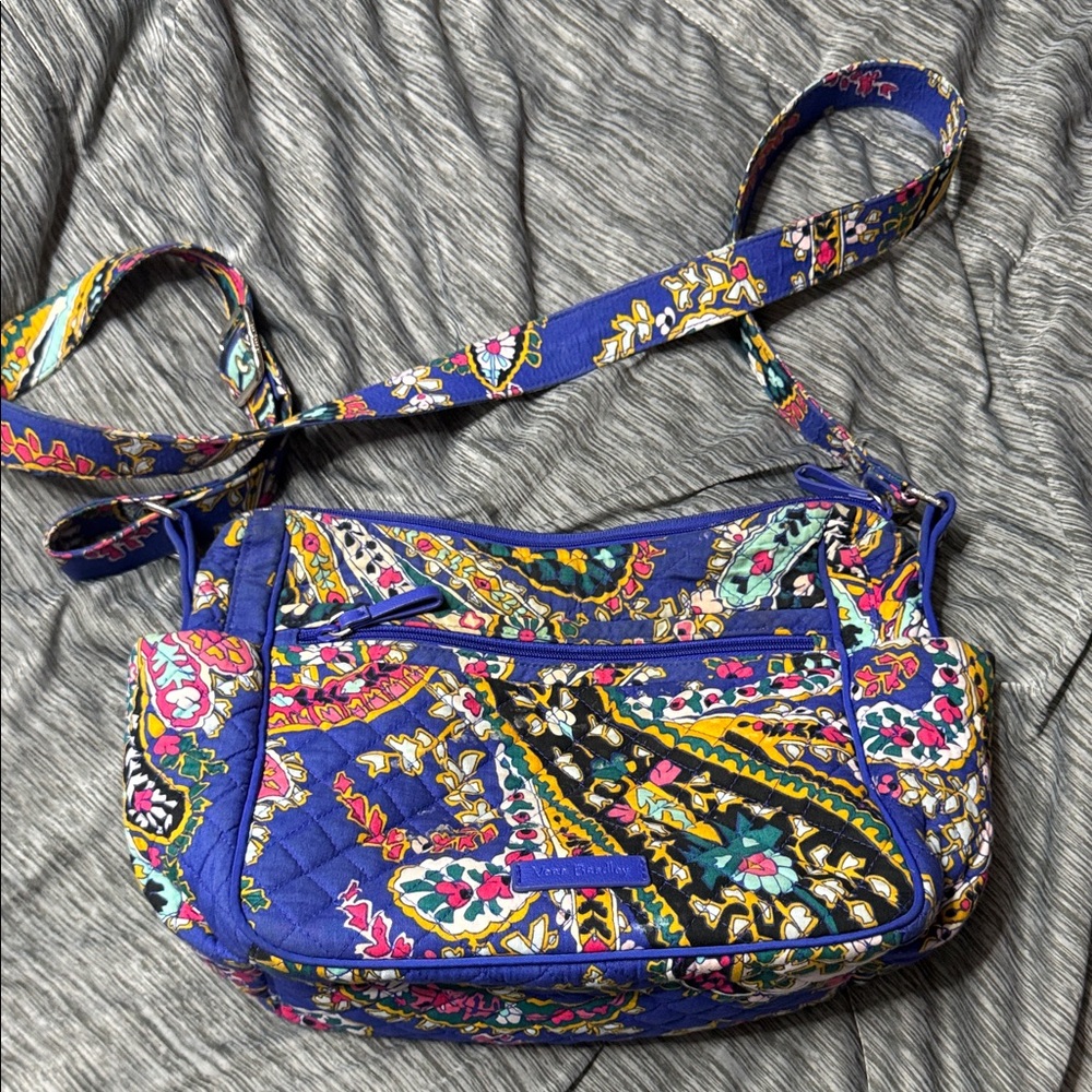 Vera Bradley Quilted Crossbody in Bright Blue Paisley
